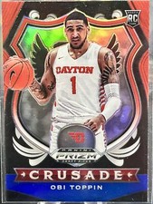 2020 Panini Prizm Draft Picks Collegiate Obi Toppin Red White and Blue Rookie