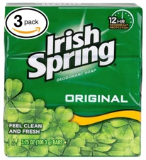 3 Pack Irish Spring Bar Soap for Men, Original Clean Scent,  Naturally Derived