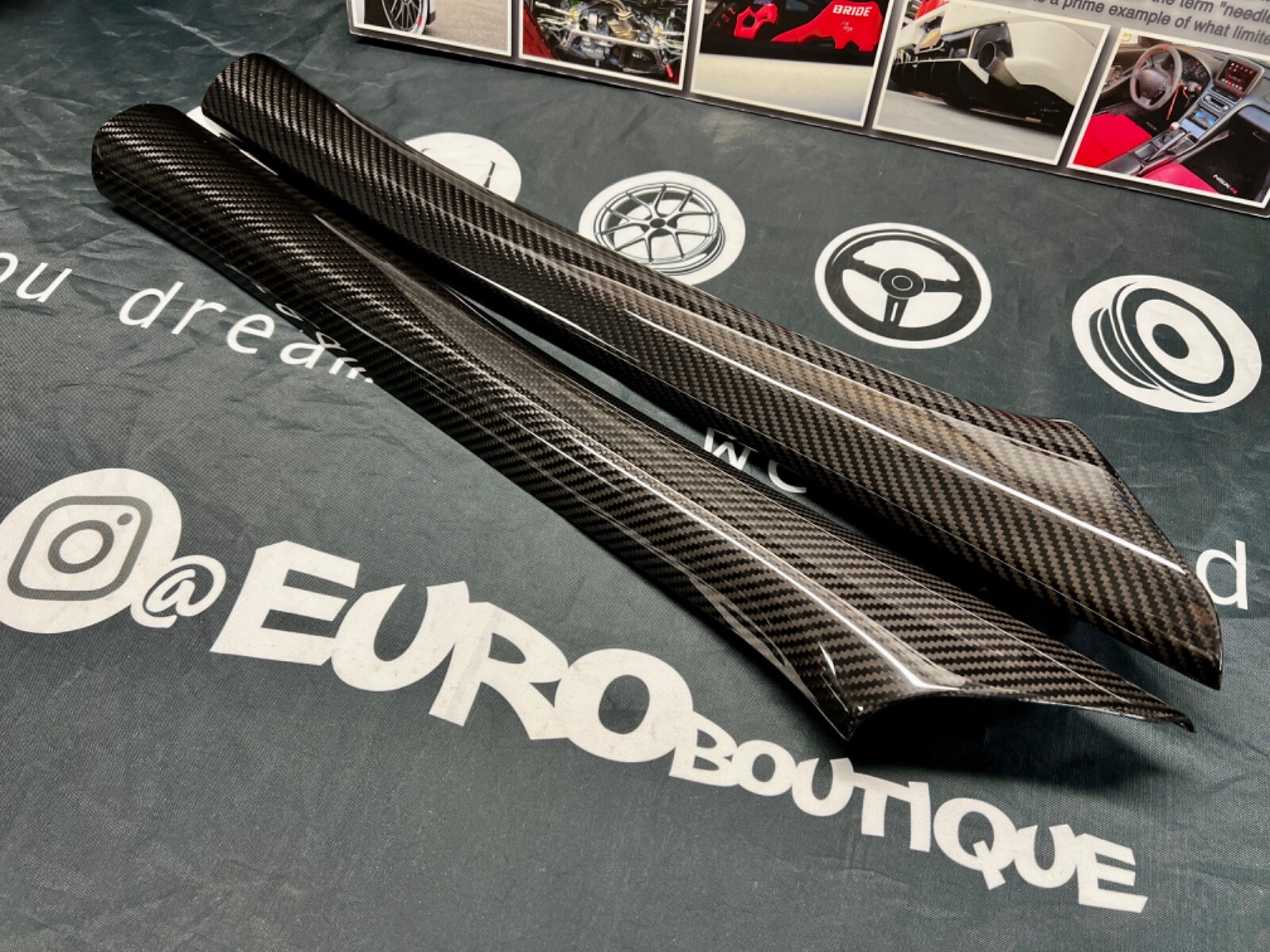 Honda Acura NSX Bespoke 100% Carbon Fiber Front A-Pillars in Gloss Finish