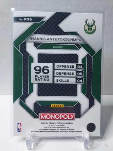 2023-24 Panini Prizm Monopoly - Prizm Skills Giannis Antetokounmpo #PS5 - Picture 4 of 4