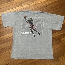Vintage AND1 Shirt L Gray Mens 90s Basketball Made in USA RARE Double Sided Y2K