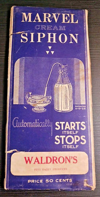 Vtg Marvel Cream Siphon National Dairy Svc Waldron's Promo Giveaway NDS 1950s
