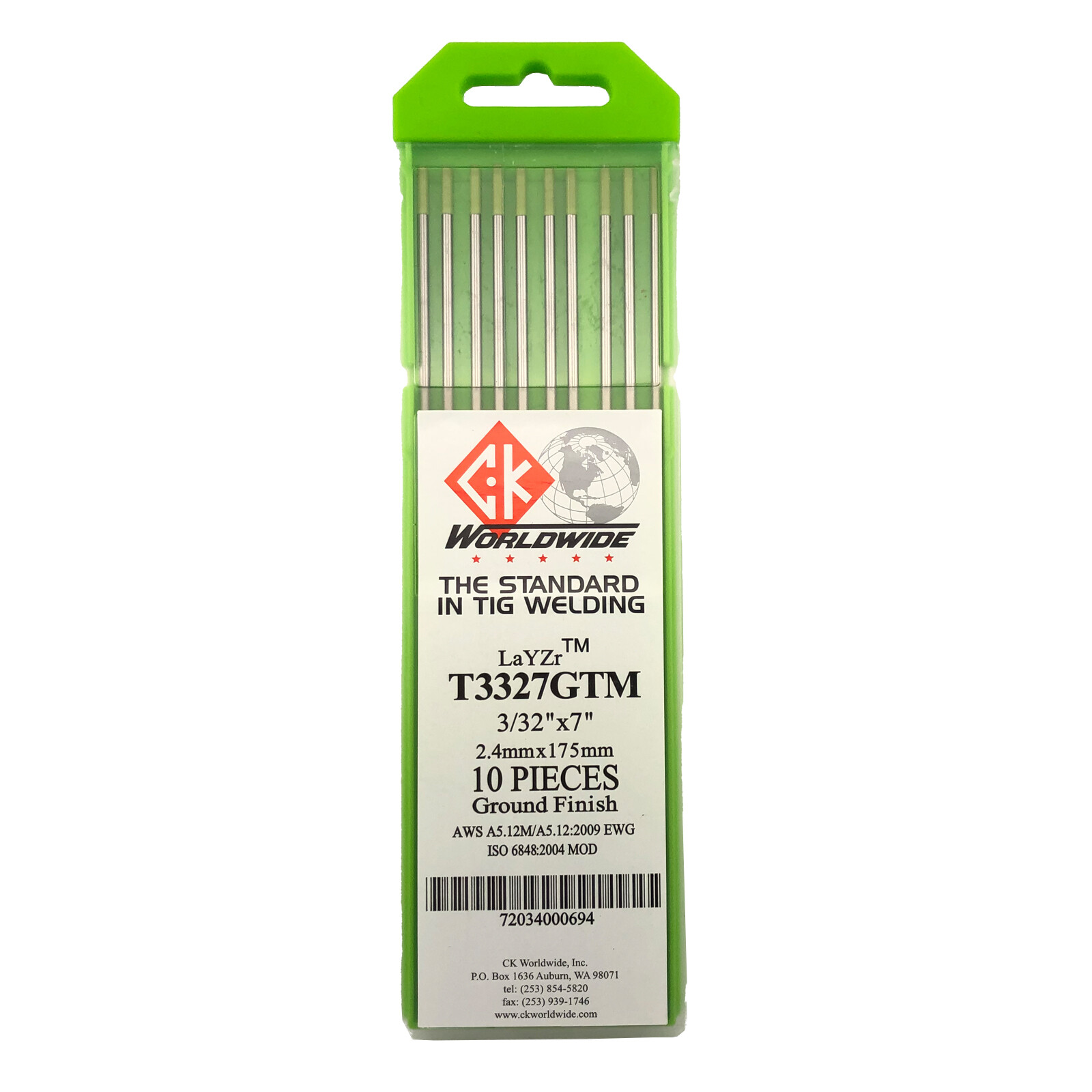 2.4mm LaYZr CK Chartreuse TIG Tungsten Electrodes 10 Each T3327GTM eBay