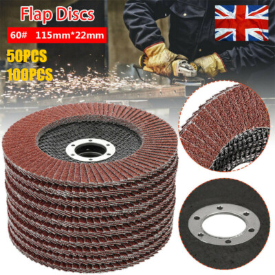 20x Flap Discs 115mm | 40 60 80 120 Grit | Zirconium Oxide Grinding Wheels | 4.5 Inch Sanding Discs