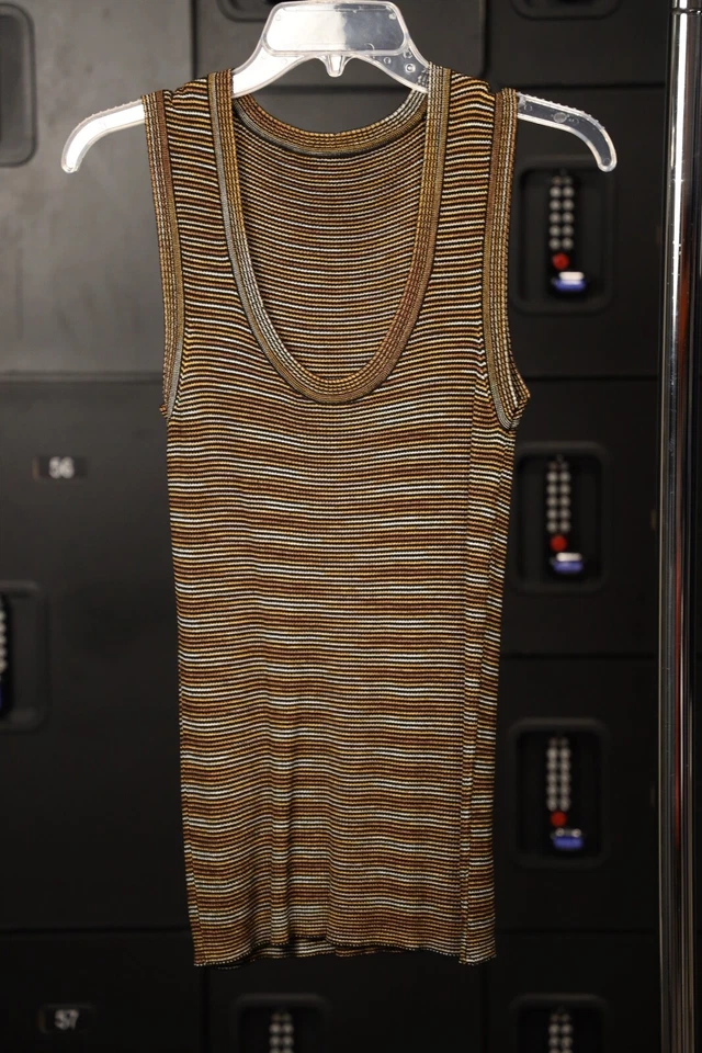 MISSONI Bronce Dorado Negro Conjunto de Suéter Tejido 2 Piezas Talla 10 Lana Viscosa Italia Foto 3 de 4