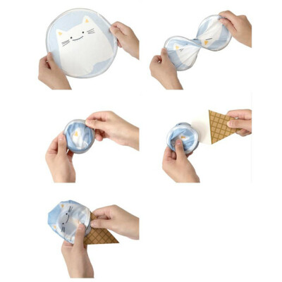 2pcs Portable Summer Folding Round Hand Fan In Assorted - Foto 2