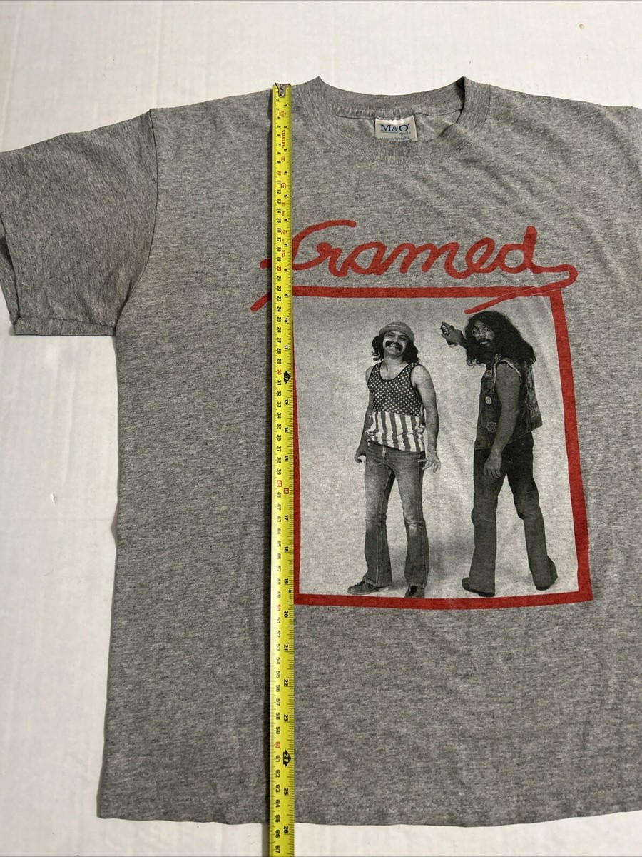 VINTAGE Cheech and Chong “Framed” Shirt Adult Medium Gray Graphic 