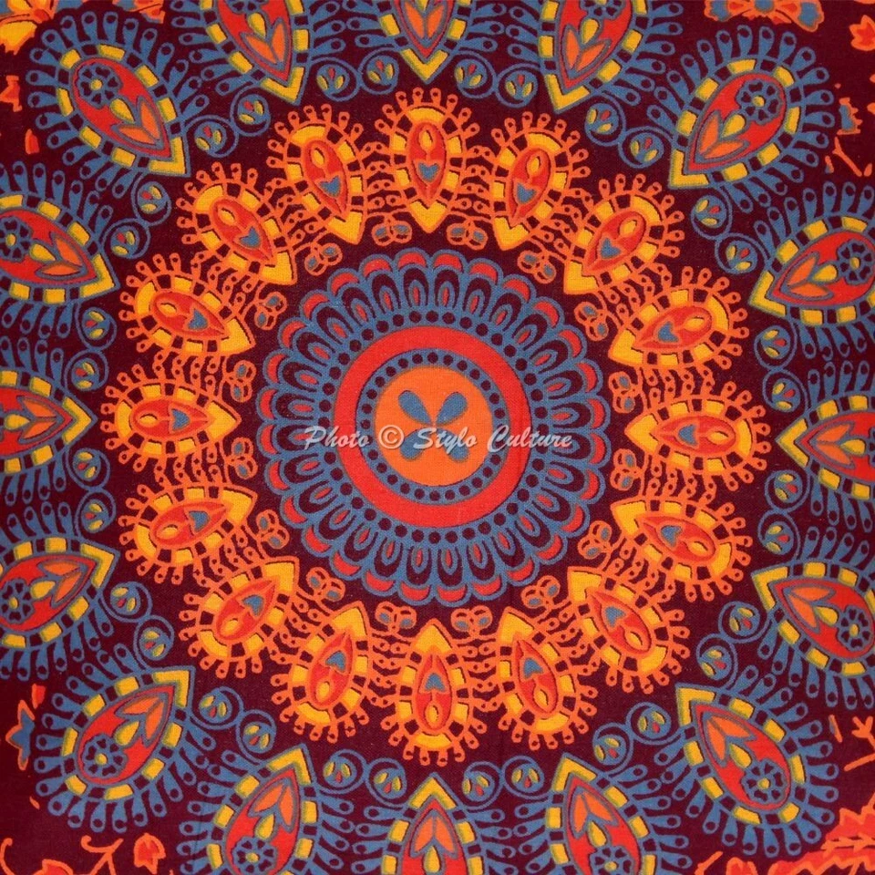 Funda de cojín mandala indio funda de almohada étnica hippie gitana decoración del hogar Foto 3 de 4
