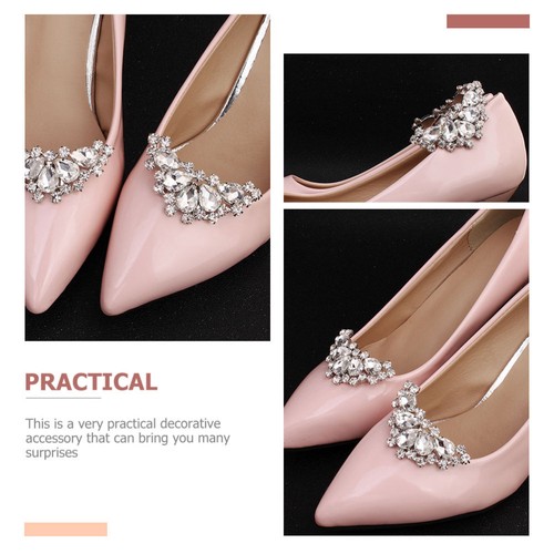 1 Pair of Rhinestone Shoe Flowers Wedding Shoe Decoration Bridal Buckles - Picture 9 of 12