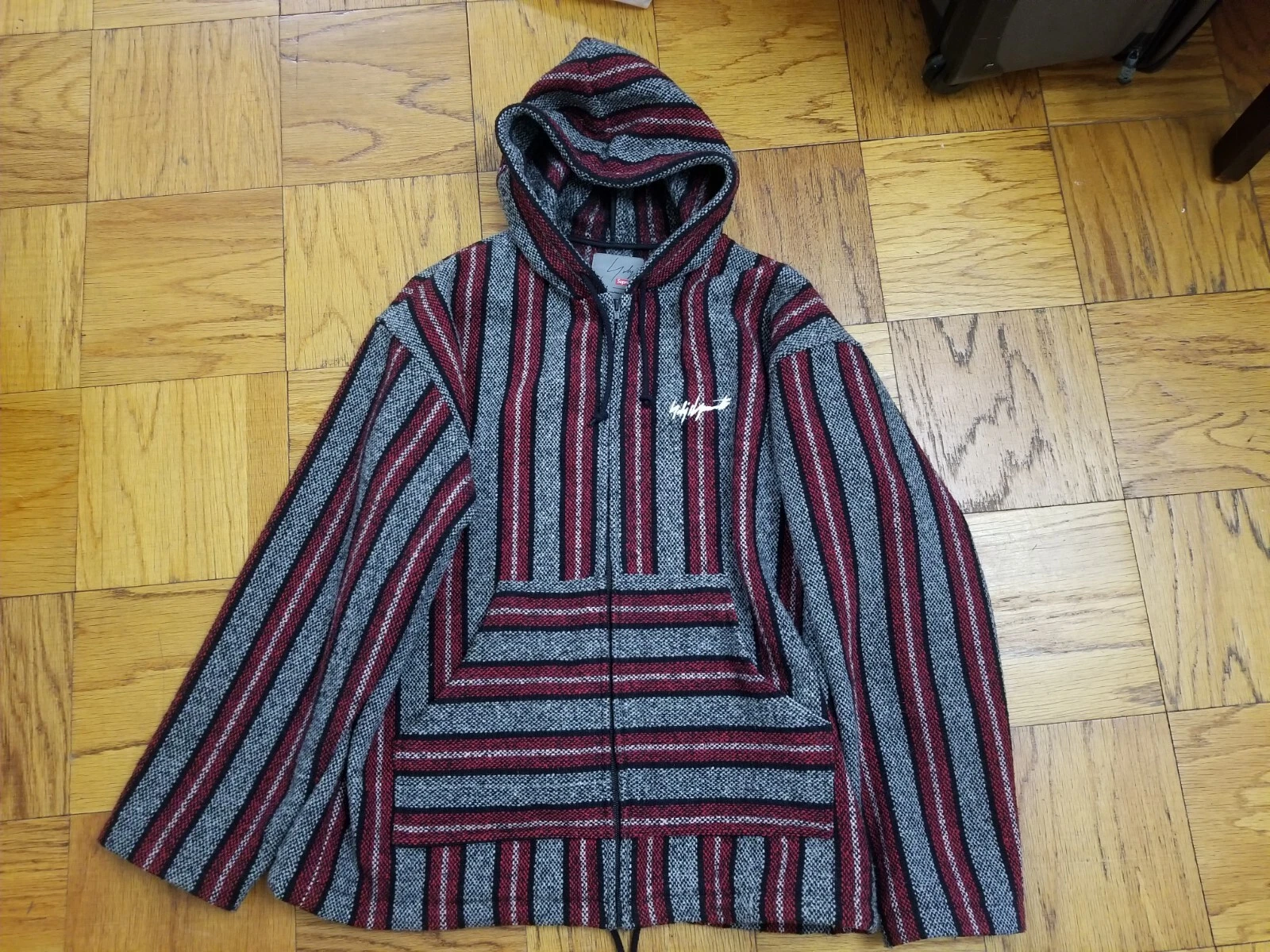 Supreme Yohji Yamamoto/veste Baja/à capuche mexicaine/rouge/gris/22Aw