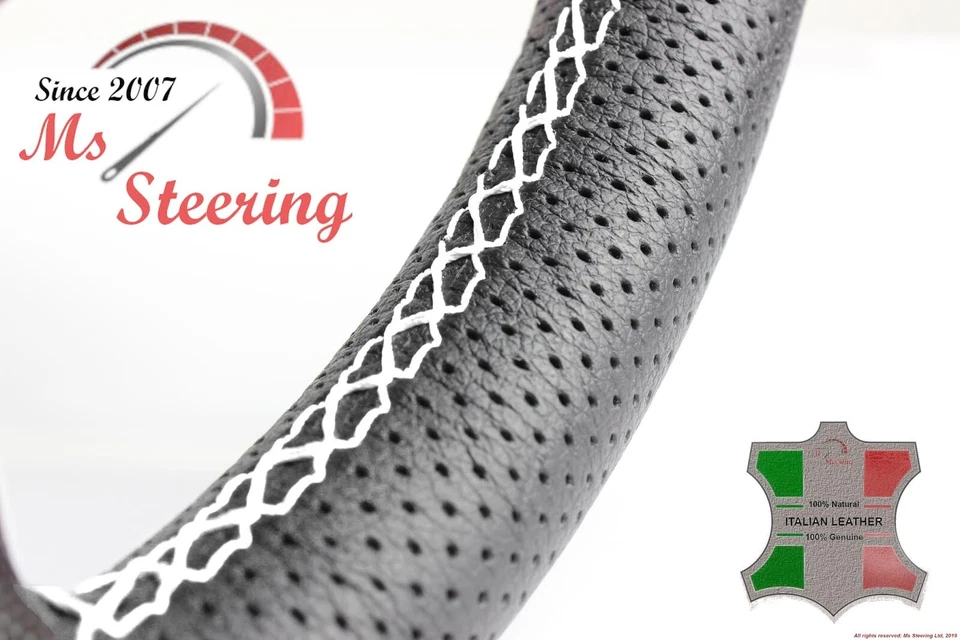 ДЛЯ LLINCOLN MKZ 15-19 ПАРФЮМЕРИЯ КОЖАНЫЙ ЧЕХОЛ РУЛЕВОГО КОЛЕСА БЕЛЫЙ 2 STIT - Изображение 2 из 4