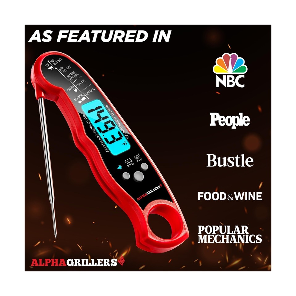 Alpha Grillers Instant Read Meat Thermometer for Grill and Cooking. Best Wate... 820103971430 eBay