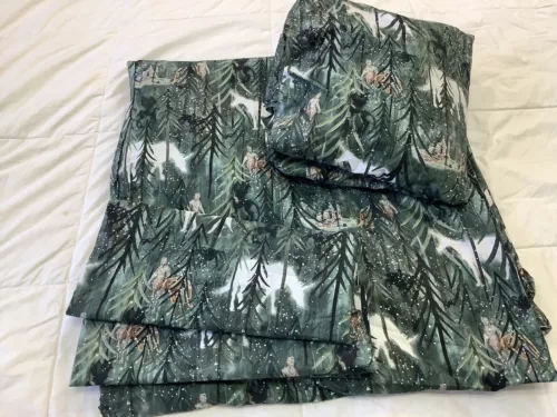 Pottery Barn Harry Potter Forbidden Forest Sheet Set- Queen Size- Green