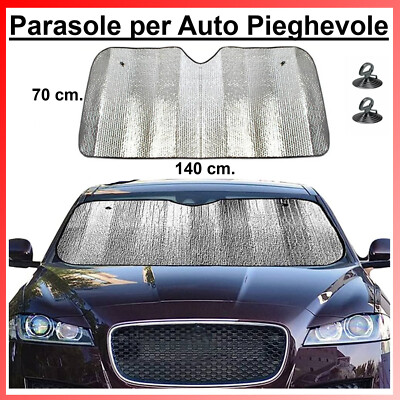 Parasole Auto Pieghevoli Wolf – 2 Pezzi Universali 72x65 Cm – Protezione UV E Calore