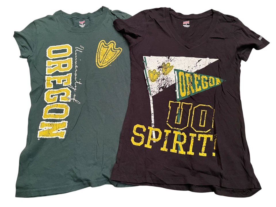 LOT 4 Soffe Slim Green Black OREGON DUCKS Graphic Tee T-Shirts Tops Medium MD - Image 3 of 3