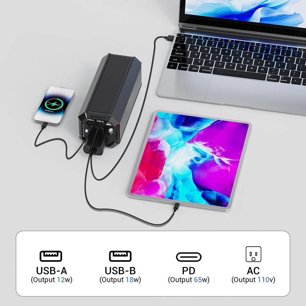 100W AC Power Bank - 98Wh/27000mAh Portable Laptop Charger & External Battery