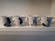 4 Child's mini teacups made in Germany 2 inch vintage