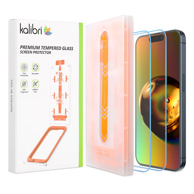 Glas Schutzfolie für iPhone 15 Pro Max Handy Folie gerahmt Rahmen Displayschutz 