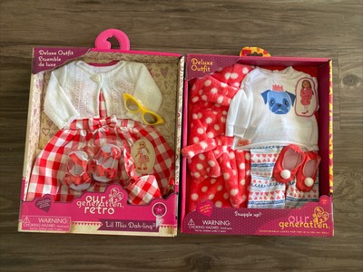 our generation doll clothes new! 2 Outfits Plus Book:)