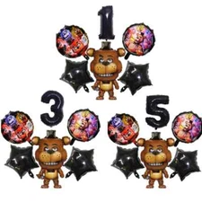 Five Nights @ Freddy's Foil Balloons Age Number set Birthday Party Decorations
