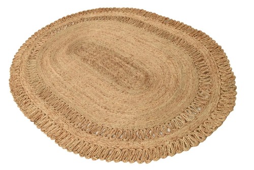 Jute Rug 100% Natural Braided style Area Carpet Rug handmade Reversible Oval Rug - Picture 16 of 17