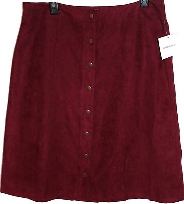 Croft & Barrow Womens A Line Snap Front Skirt Ruby Isle