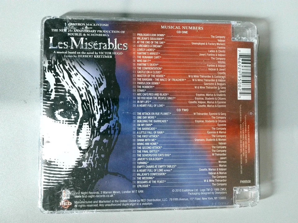 Les Misérables Live! Dream the Dream CD 2010 25th Anniversary Cast Musical Foto 2 de 2