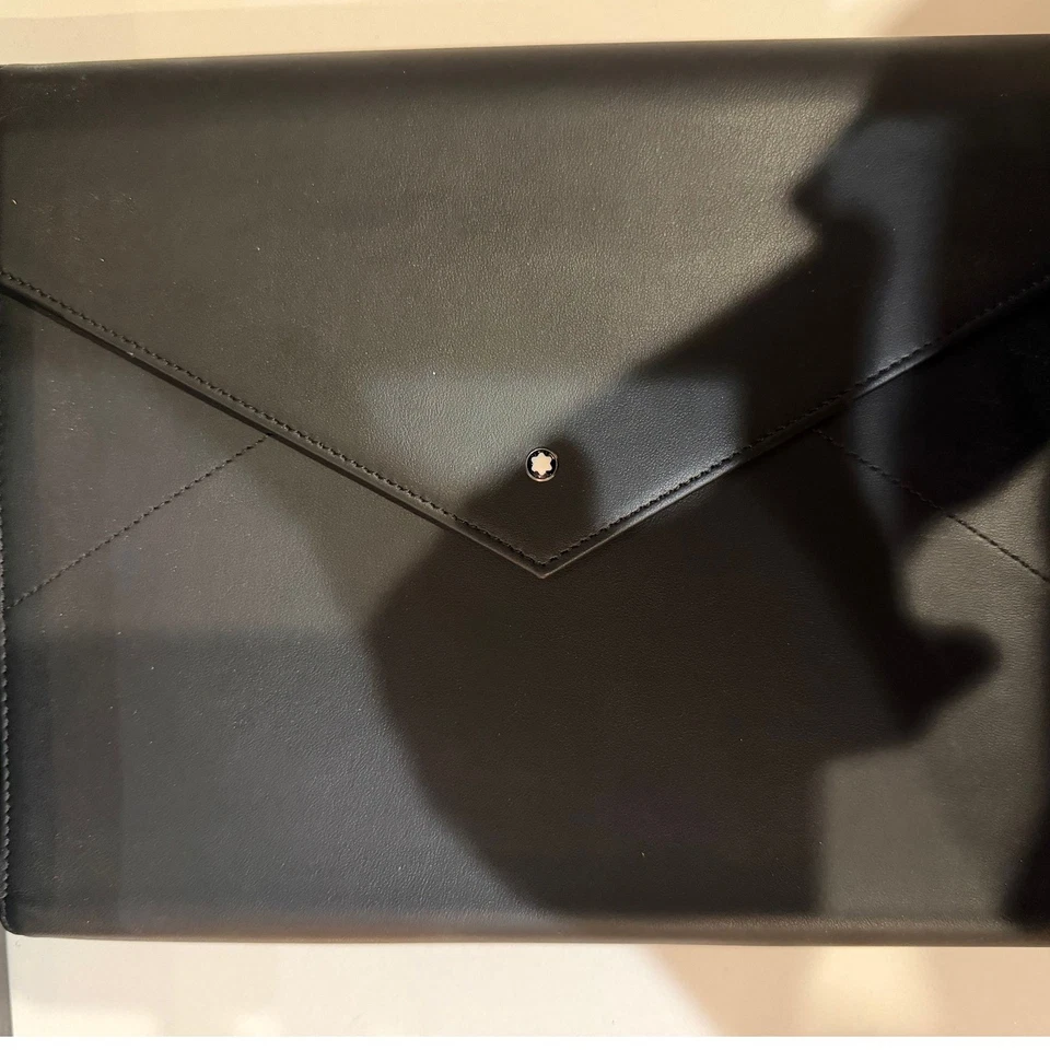 Montblanc Papel Aumentado Cuero Cuaderno Set Pluma Portafolio de Escritura Foto 2 de 4