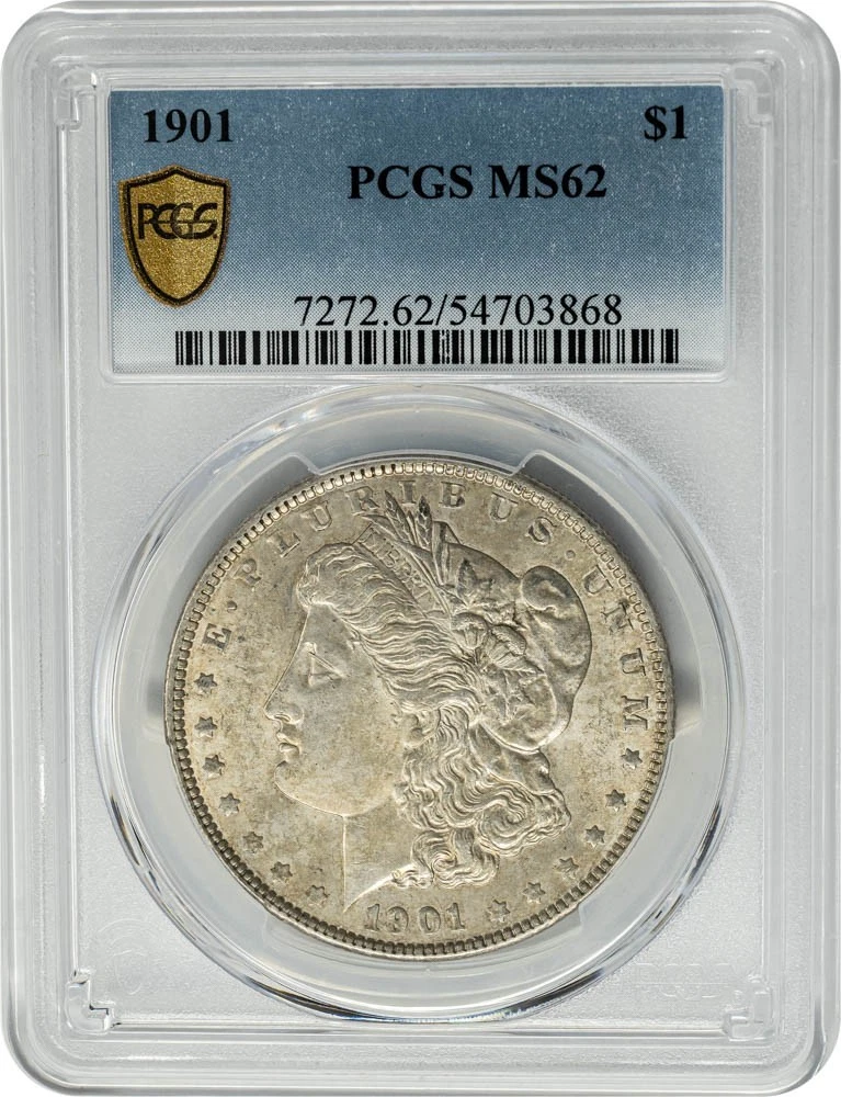 1901 Morgan Silver Dollar $ MS62 Secure PCGS 951286-5
