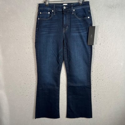 Edwin Womens Size 28 Dark Wash Bootcut Jeans Raw Hem Cotton Blend Denim