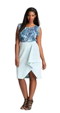 Mynt 1792 Women's Plus Nordstrom Cascade Drape Pencil Skirt Mint Green 20W $148