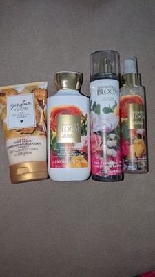 Bath and Body Works Set Brightest Bloom Peeling Mist Gingham Glow Shower Cream