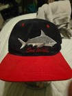 Rare Vintage 1990s Sea World Shark Snapback Hat Black And Red Great White Shark — photo 1