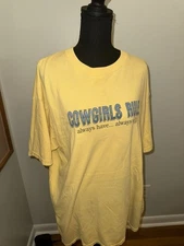 Roper VTG 1998 yellow western tshirt short sleeve “cowgirls rule” size XL unique