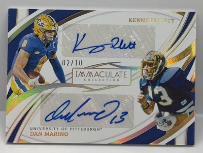 2022 Immaculate Collegiate Dan Marino Kenny Pickett Dual Gold Auto #/10 PITT SSP