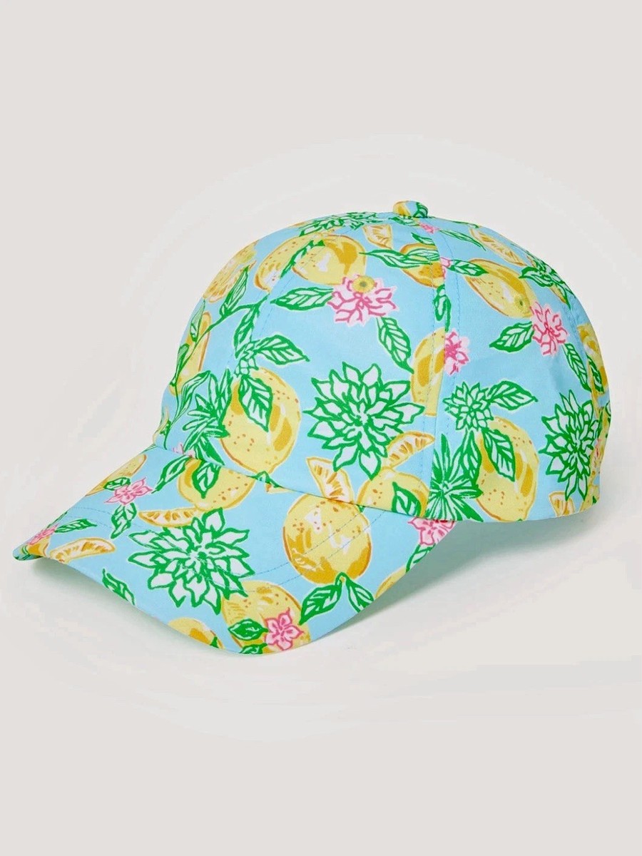 Lilly Pulitzer NWT Logo Run Around Hat Bluette Make Lemonade