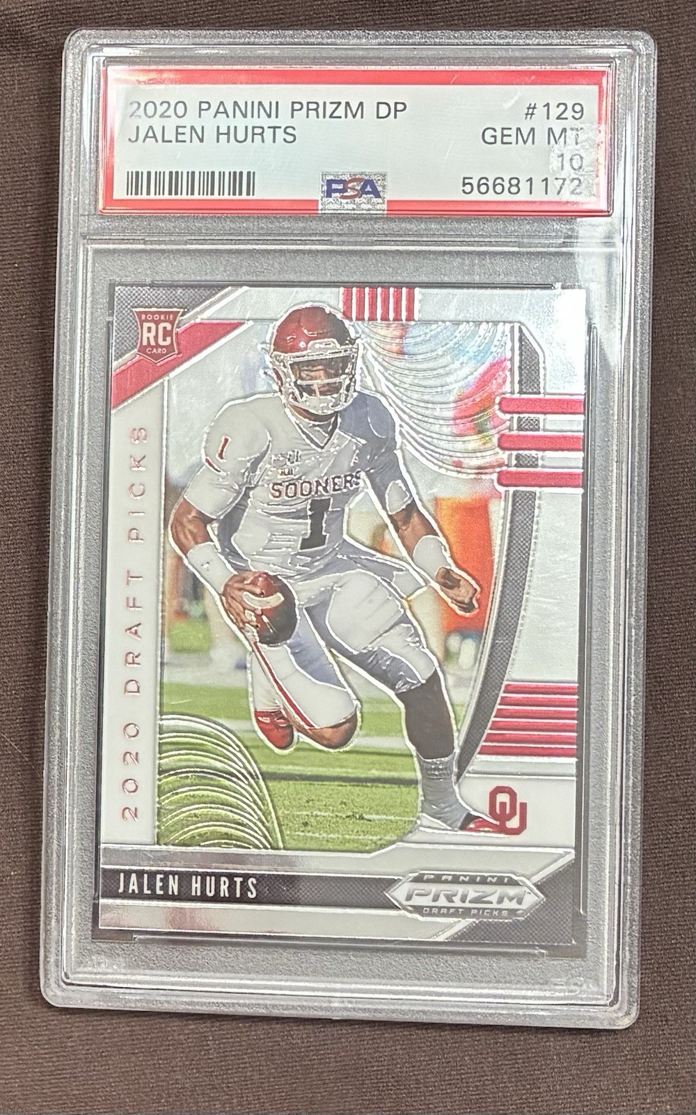 PSA 10 JALEN HURTS rookie card RC 2020 Panini Prizm Draft Picks 10 gem mint