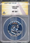 1963 50c Silver Franklin Half-dollar PF65 ANACS # 7577402 + Bonus