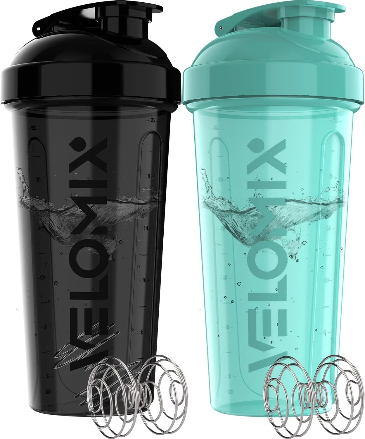 VELOMIX 28 oz Protein Shaker Bottles 2-Pack with Wire Whisk
Opens in a new window or tab