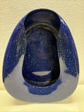 Vintage Blue Speckled Porcelain Enamel Metal Bed Pan Primitive Decor Enamelware