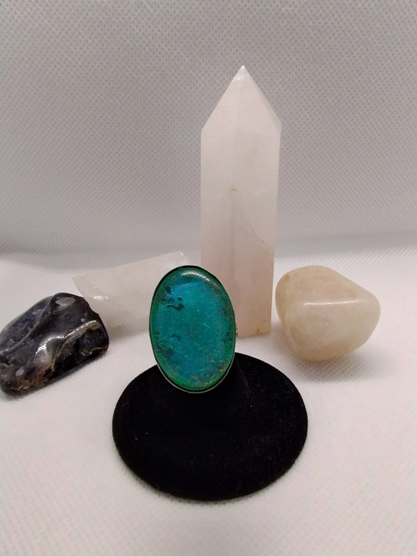 Druzy quartz  Natural Stone 925 Sterling Silver Ring Size 6.5