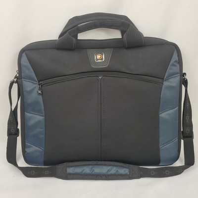 SwissGear by Wenger Laptop Briefcase 17'' Slim Messenger Travel Bag Black Blue