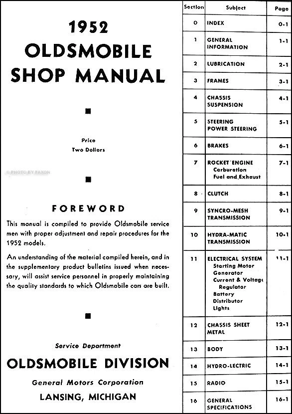 1952 Oldsmobile 88 Y 98 Tienda Manual On CD 52 Olds Reparar Servicio Lujo Super - Imagen 2 de 4