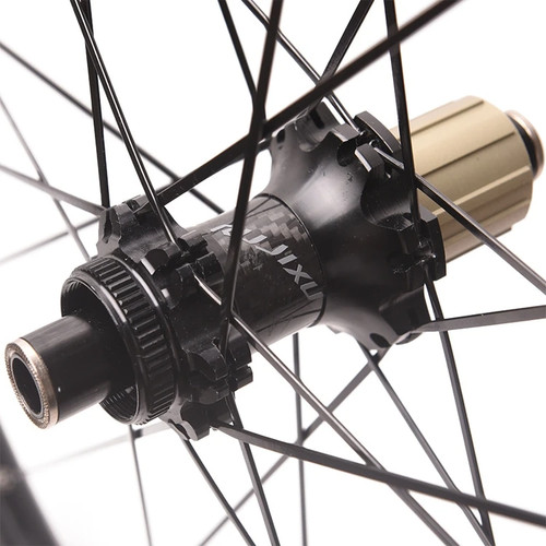 Buje de bloqueo central de fibra de carbono 700C freno de disco bicicleta de carretera juego de ruedas cubierta neumático - Imagen 10 de 21