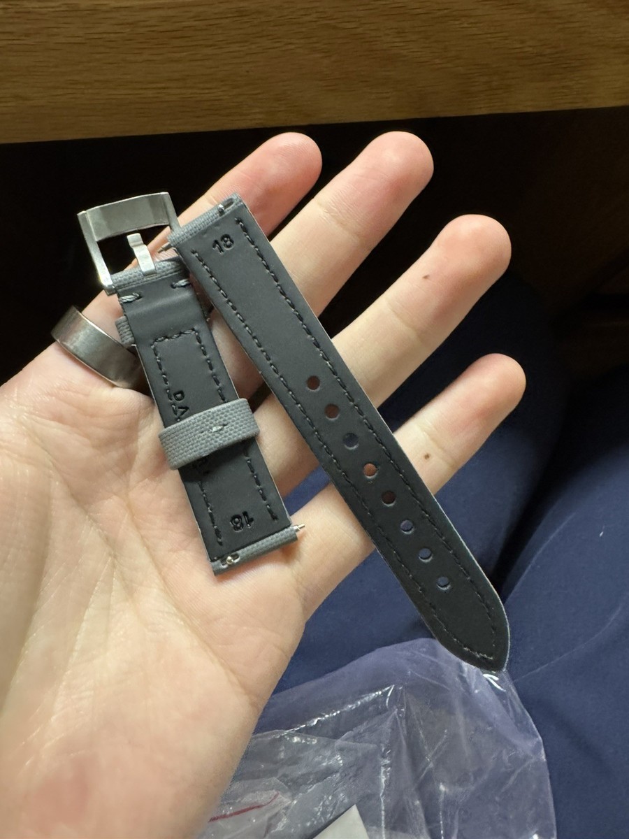 Dassari Sailcloth FKM Strap Gray 19mm  View 2