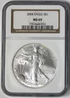 2004 American Silver Eagle - NGC MS69 - Brown Label !!