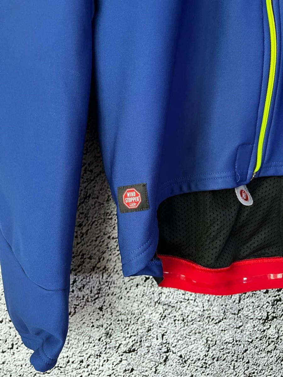 Castelli Cycling Jacket Mens Windstopper Blue Full Zip Size L | eBay