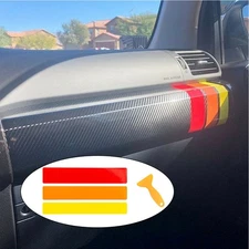 7.9In Classic Retro Style Tri-Color Stripe Decal Sticker Exterior Interio D