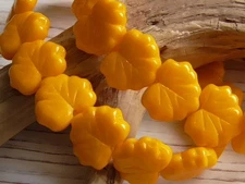 10 - 13x11mm CZECH OPAQUE ORANGE MAPLE LEAF GLASS BEADS FALL AUTUMN LEAVES