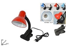 Lampada a Pinza Flessibile Clip Studio E27 Scrivania Comodino Vari Colori